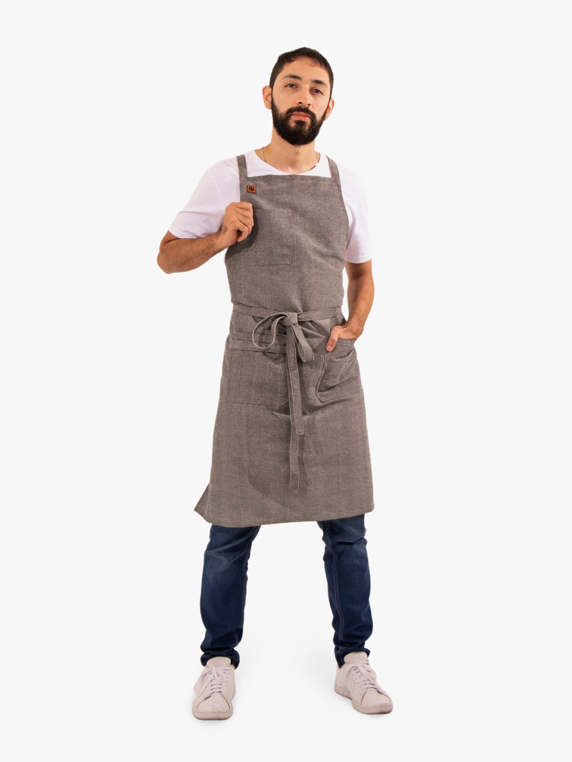 Dragonfruit Grey -- Eco-friendly cooking apron