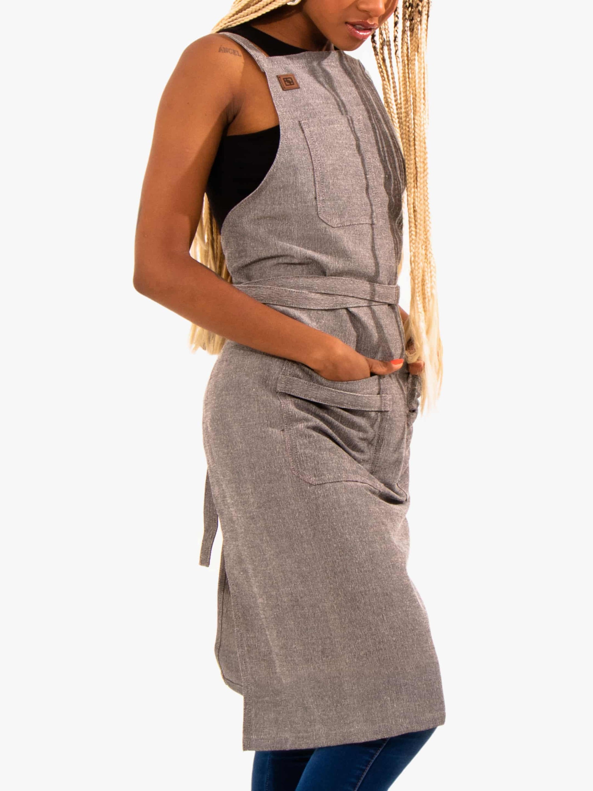 Dragonfruit Grey -- Eco-friendly cooking apron